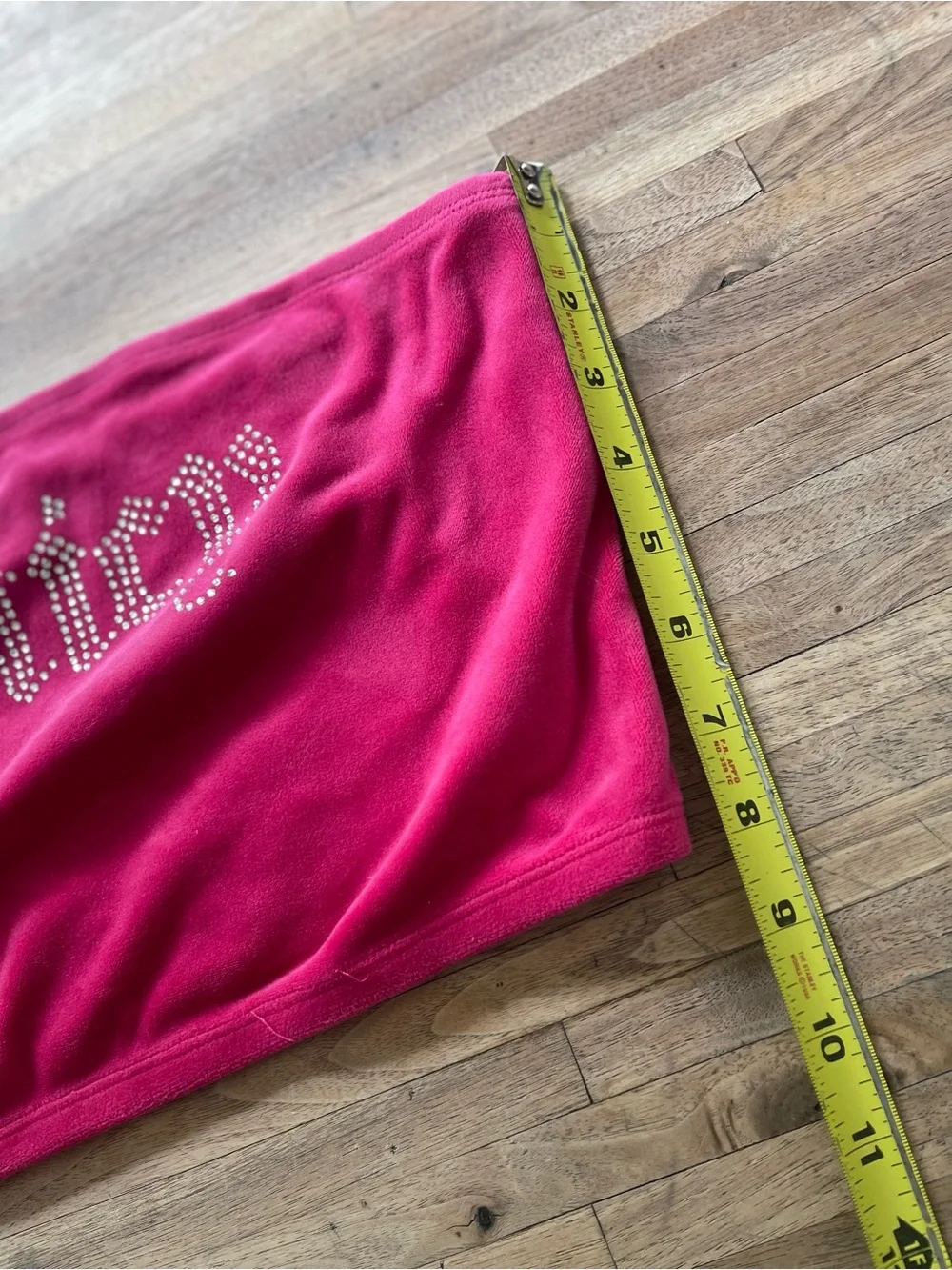 Juicy Couture Fuchsia Rhinestone Logo Bandeau Tube Top | Women’s Medium | Y2K - Picture 6 of 7